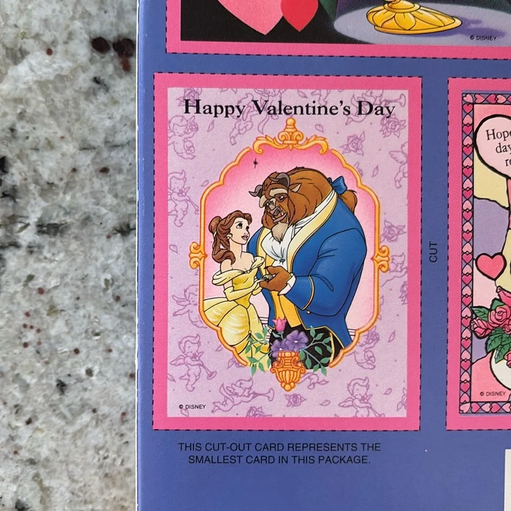 Vintage 1990s Disney Beauty and the Beast unopened box of valentines